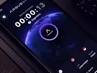 Argus VPN | UX/UI Mobile app design and 3D animation