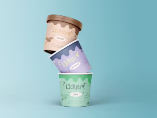 Brand design for fictional dog Ice Cream company