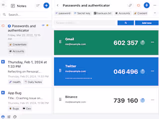 Added new features on a secure note taking app
