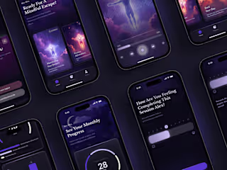 Heather - Audio Meditation App UI UX Design