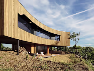 3D Exterior Rendering of a Minimalist House