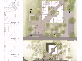 2D RENDER WORKS II PLAN I SECTION I ELEVATION