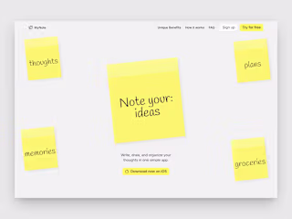 MyNote - Landing page for mobile app