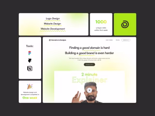 Crafting the Identity for Domains and Designs: Landing page