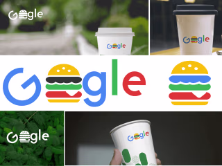 Google as a Food Brand - Combination Mark Logo Design 