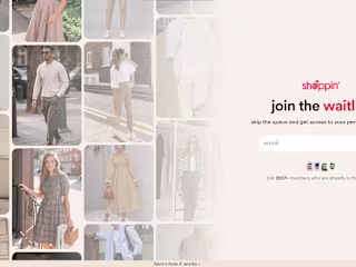 Waitlist page for a Fashion tech company