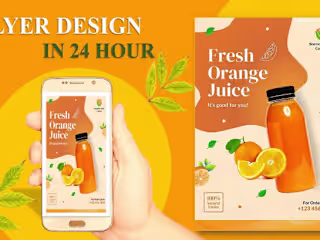 I will design a custom flyer for a product in 24 hour on any to…