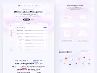 Landing Page Design for Email Management App