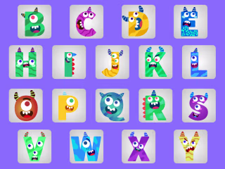 Animated Cute Monster Alphabet Board