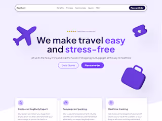 BagBudy - Landing Page + Mobile App Design