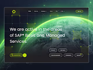 Hero Section of SAP Website Design