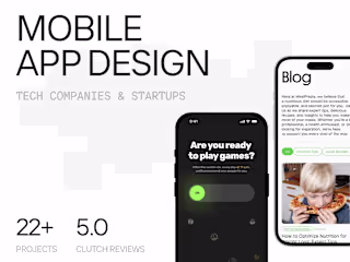 Mobile app design for Startups & Tech companies / UX/UI