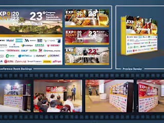 Decorations and Backings for Trade Show Event