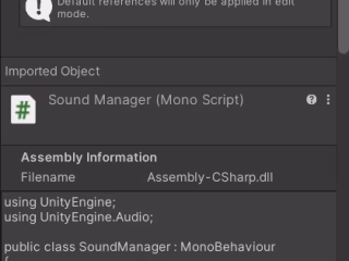 Custom made Sound Manager Script