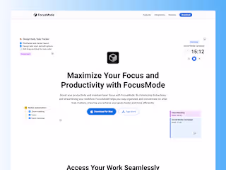 FocusMode - Landing page design & Framer development