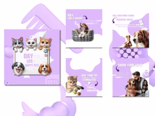 Day in the Life of a Happy Pet - Instagram Carousel