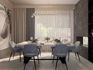 Interior design project of the living room of the house