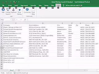 Document with a Large Data Set -> Excel Spreadsheet
