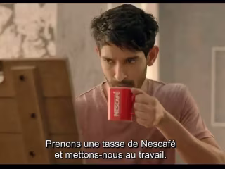 Translation ENG to FR and Subtitling of a Nescafé Ads.