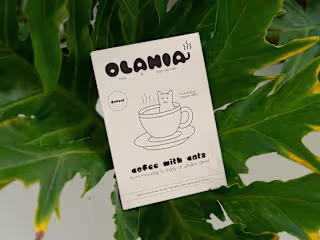 Bold & Unique Card Design for Olania Cat Cafe