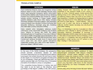 My  recent translation work English to  Indonesian