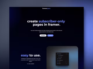 framerpact. - create subscriber-only 
pages in framer.