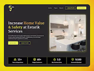 Electrician Website | Estarik Services 