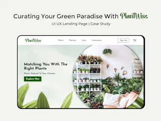 Landing Page for a plant-centric brand - PlantWise