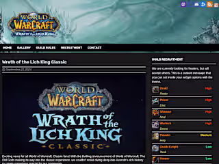 Website For World of Warcraft Guild 