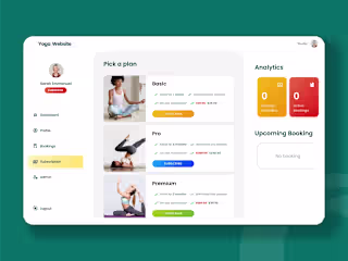UI/UX- Yoga online class Dashboard 