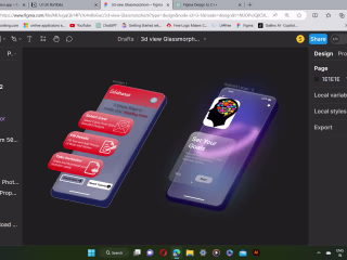 3d view Glassmorphism effect