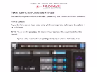 Nuwave Laser User Manual: Continuous Wave Laser Cleaning Machine