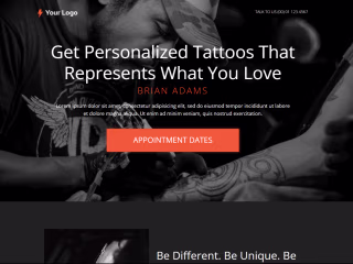 Tattoo shop's website Home page