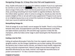 Blog writing for a Health Supplement company