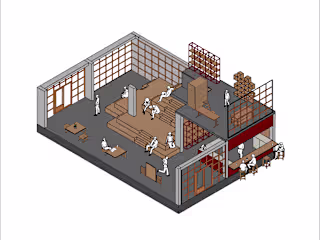 An Axonometric Drawing For a Coffee Called Noteworthy