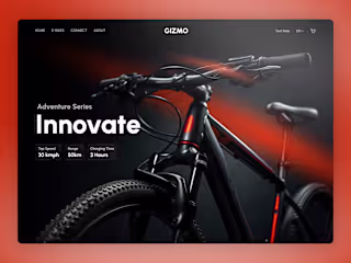 Gizmo bike - Hero section (Freebie)