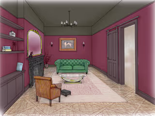 Interior design concept and illustration - living room