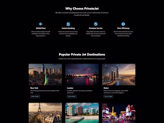 Private Jet Booking Web Application