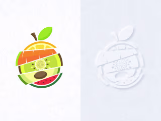 Fruits Logo - Neumorphism or Skeuomorphism
