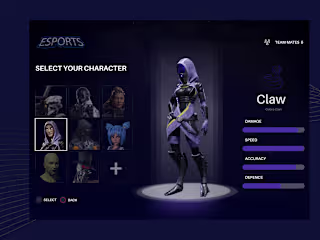 Game UI Microinteraction: Character Selection on Behance
