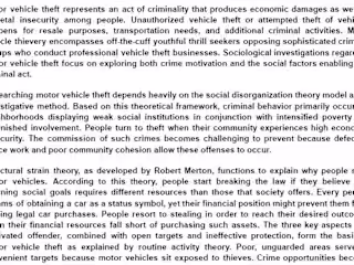 Content Writing: sociology and motor theft