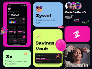 Zywa Banking - Bento Grid saving Feature :: Behance