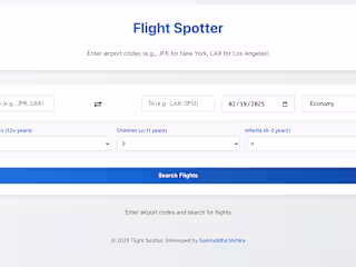 GitHub - MohireSamruddha/spotter-flight-search