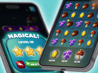 User Interface: Match 3 Game - Gnome Grove on Behance