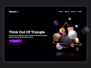 Attract.io Landing page UX/UI design for design agency