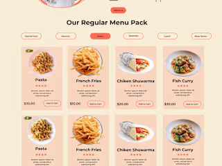  E- Commerce Menu website landing page :: Behance