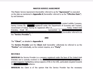 Master Service Agreement