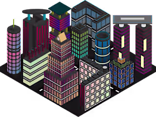 3D Buildings Illustration
