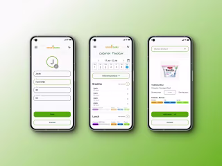 Grub Guru tracking calorie app from 0-1