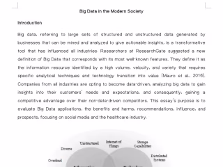  Big Data in the Modern Society.